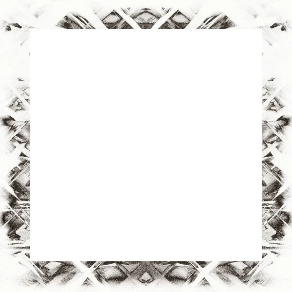 Grunge Frame Scratch Watercolor Effects Black White Texture Copy Space — Stock Photo, Image