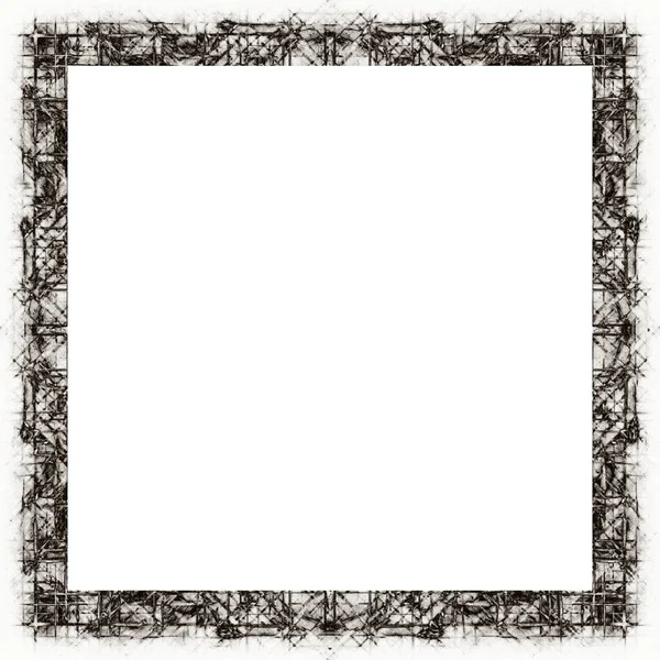 Grunge Frame Black White Texture Copy Space Middle Image Advertisement — Stock Photo, Image