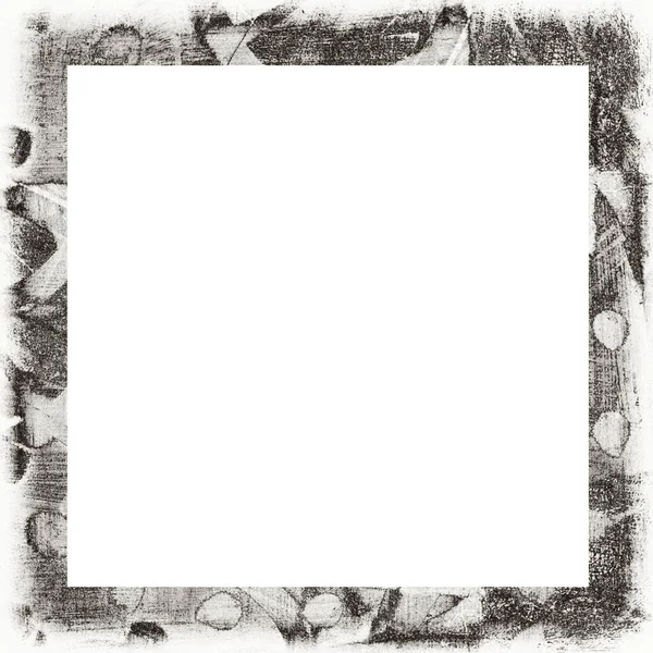 Cadre Grunge Texture Noire Blanche Espace Copie Milieu Pour Image — Photo