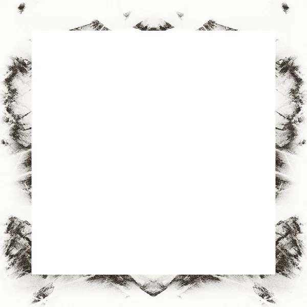 Grunge Keret Fekete Fehér Textúra Másolás Tér Közepén Kép Vagy — Stock Fotó
