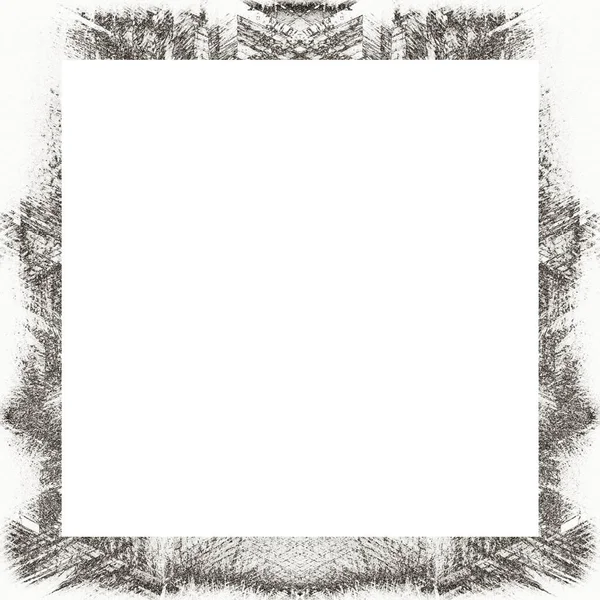 Grunge Frame Black White Texture Copy Space Middle Image Advertisement — Stock Photo, Image