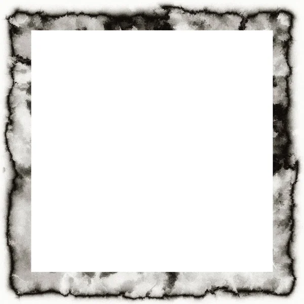 Grunge Porysowane Akwarela Tekstury Czarno Białe Ściany Ramki Kopiuj Miejsce — Zdjęcie stockowe