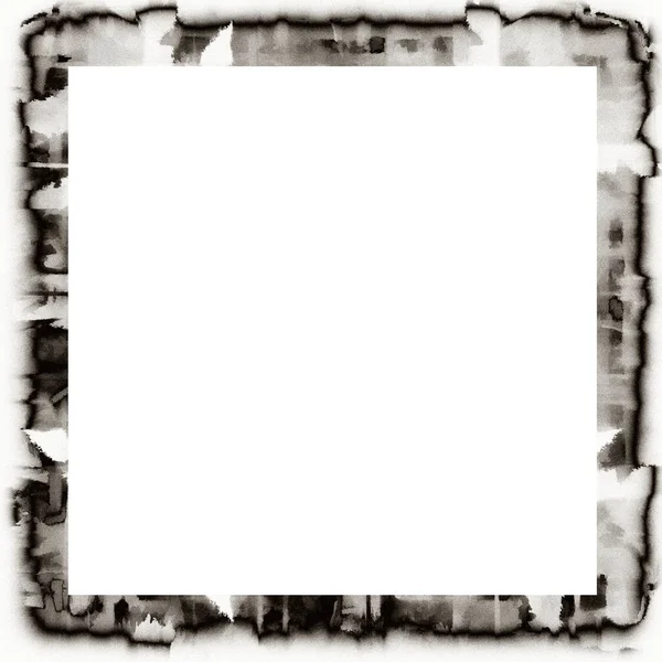 Chaotisch Grunge Watercolor Texture Black White Wall Frame Leere Fläche — Stockfoto