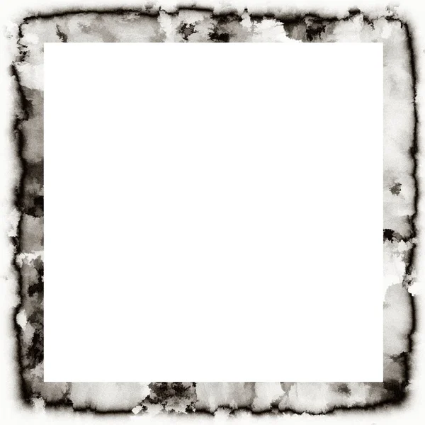 Rommelige Grunge Druipende Aquarel Textuur Zwart Wit Muurframe Lege Ruimte — Stockfoto