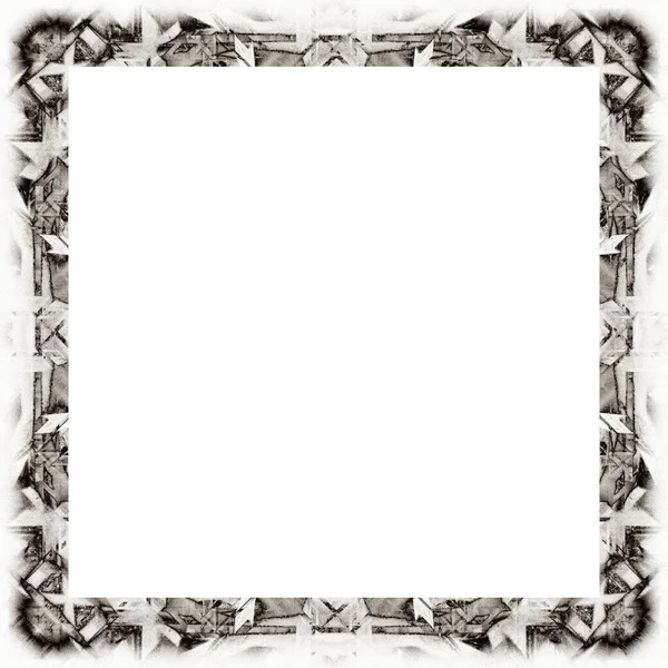 Grunge Frame Scratch Watercolor Effects Black White Texture Copy Space — Stock Photo, Image