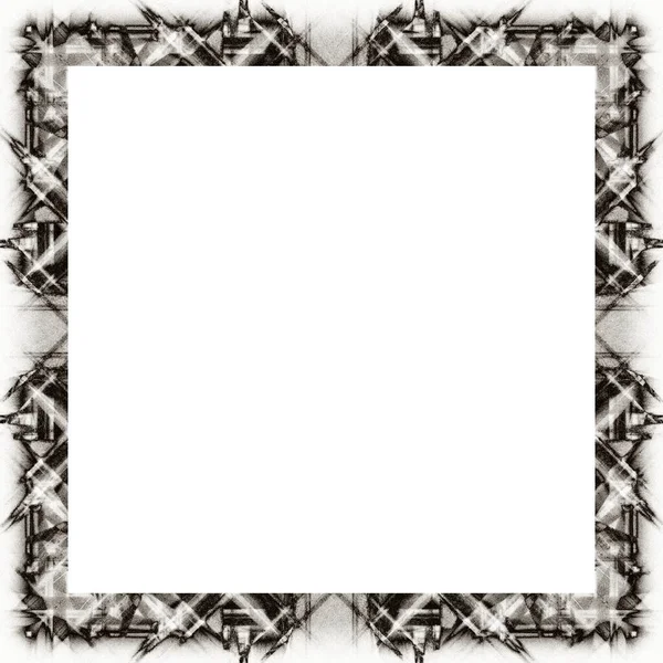 Grunge Frame Scratch Watercolor Effects Black White Texture Copy Space — Stock Photo, Image