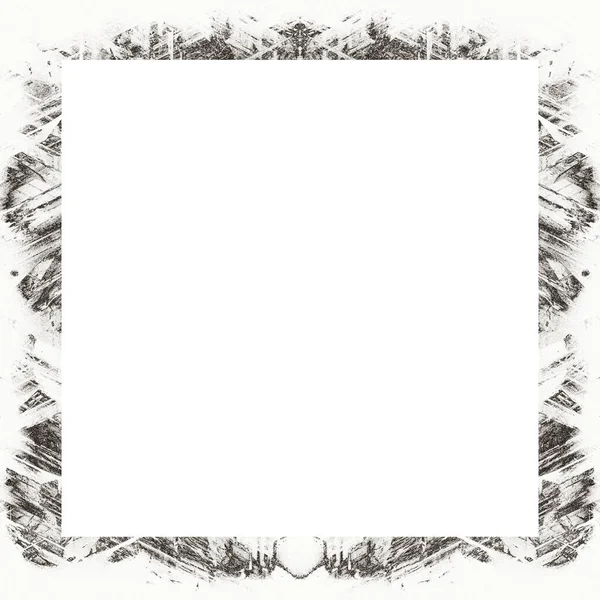 Grunge Frame Black White Texture Copy Space Middle Image Advertisement — Stock Photo, Image