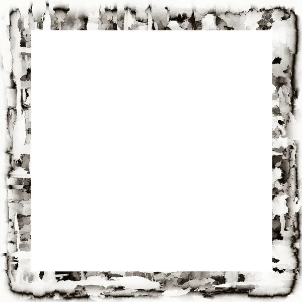 Grunge Pingando Textura Aquarela Moldura Parede Preto Branco Com Espaço — Fotografia de Stock