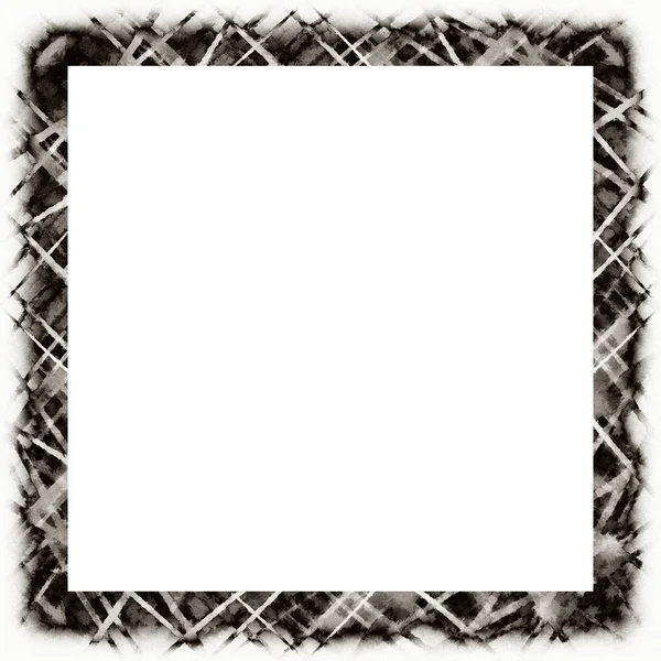 Disordinato Grunge Gocciolante Texture Acquerello Cornice Della Parete Bianco Nero — Foto Stock