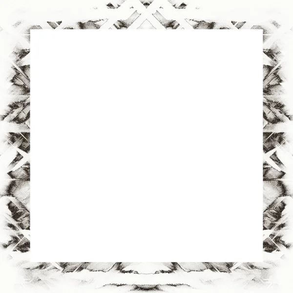 Grunge Frame Scratch Watercolor Effects Black White Texture Copy Space — Stock Photo, Image