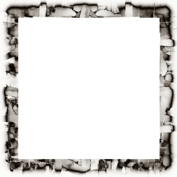 Mocskos Grunge Akvarell Textúra Fekete Fehér Fal Keret Üres Hely — Stock Fotó