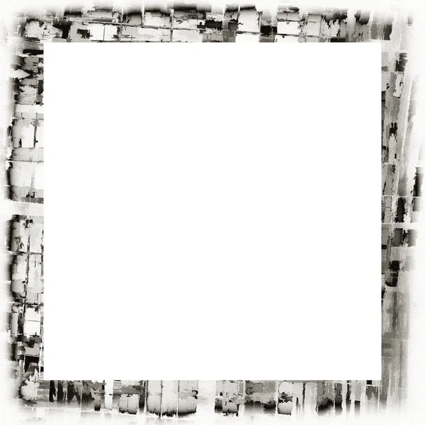 Grunge Frame Black White Texture Copy Space Middle Image Advertisement — Stock Photo, Image