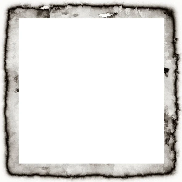 Grunge Dripping Watercolor Texture Black White Wall Frame Empty Space — Stock Photo, Image