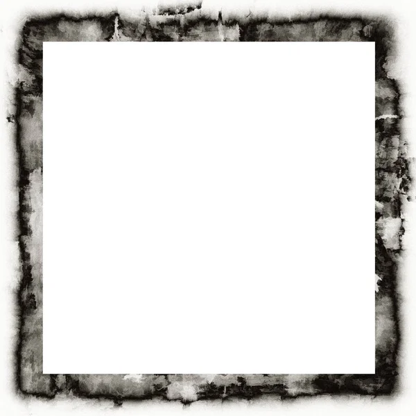 Grunge Gocciolante Texture Acquerello Cornice Murale Bianco Nero Con Spazio — Foto Stock