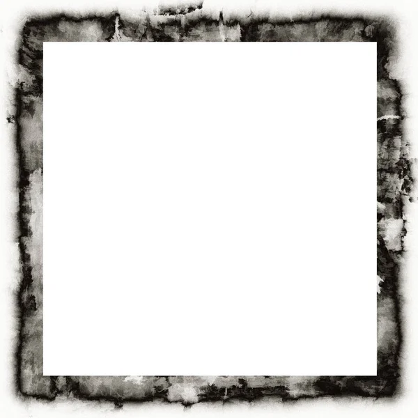 Grunge Goutte Goutte Texture Aquarelle Cadre Mural Noir Blanc Avec — Photo