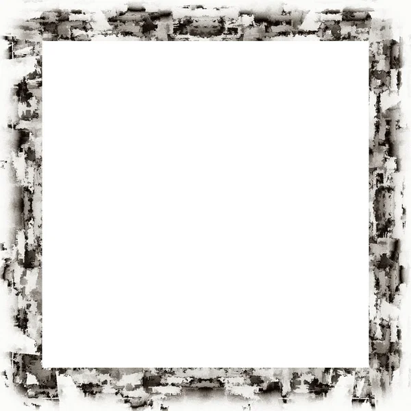 Grunge Repad Ram Akvarell Konsistens Svart Och Vitt Kopiera Utrymme — Stockfoto