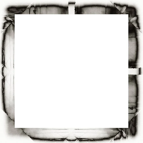 Messy Grunge Dripping Watercolor Texture Black White Wall Frame Empty — Stock Photo, Image