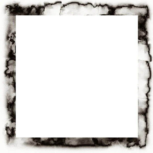 Messy Grunge Στάζει Υδατογραφία Υφή Μαύρο Και Άσπρο Πλαίσιο Τοίχου — Φωτογραφία Αρχείου