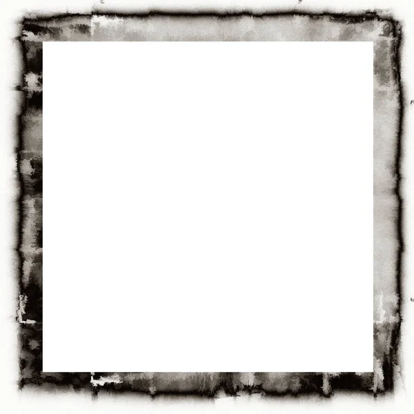 Messy Grunge Watercolor Texture Black White Wall Frame Empty Space Stock Image