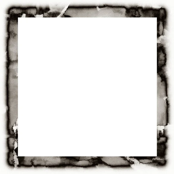 Messy Grunge Dripping Watercolor Texture Black White Wall Frame Empty Stock Picture