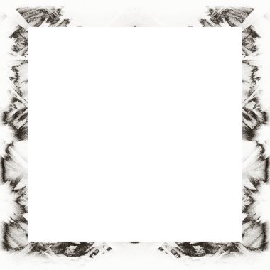 Çizik ve suluboya efektlerle siyah beyaz desenli Grunge çerçeve. Resim veya reklam metni için ortadaki alanı kopyala.   