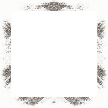 Çizik ve suluboya efektlerle siyah beyaz desenli Grunge çerçeve. Resim veya reklam metni için ortadaki alanı kopyala.   