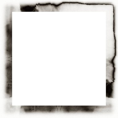 Grunge çerçeveyi suluboya desenli siyah beyaz çizmiş. Resim veya reklam metni için ortadaki alanı kopyala.   