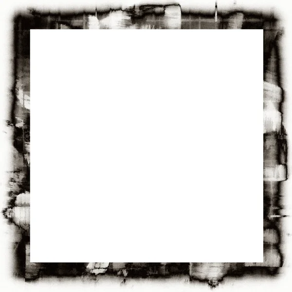 Grunge Goutte Goutte Texture Aquarelle Cadre Mural Noir Blanc Avec — Photo