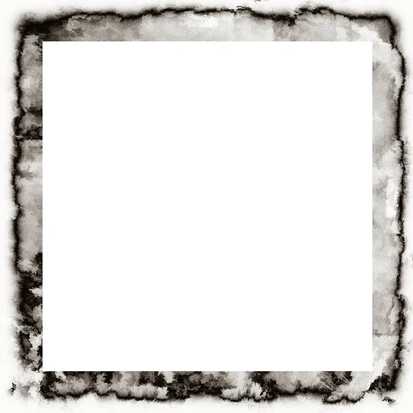 Disordinato Grunge Gocciolante Texture Acquerello Cornice Della Parete Bianco Nero — Foto Stock