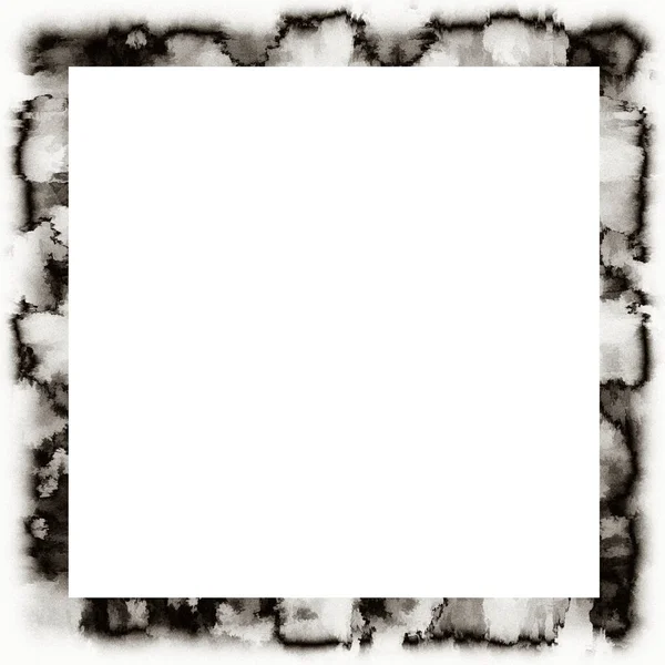 Grunge Goteando Textura Acuarela Marco Pared Blanco Negro Con Espacio —  Fotos de Stock