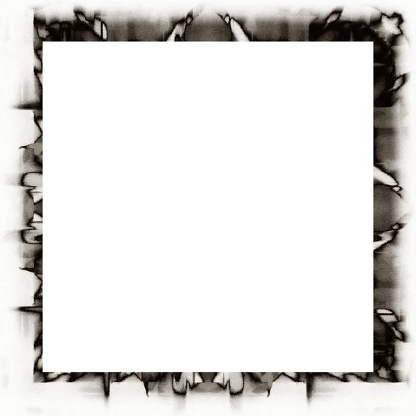 Grunge Gratta Vinci Texture Acquerello Cornice Della Parete Bianco Nero — Foto Stock