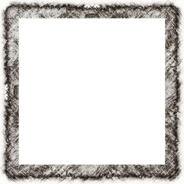 Grunge Frame Scratch Watercolor Effects Black White Texture Copy Space — Stock Photo, Image