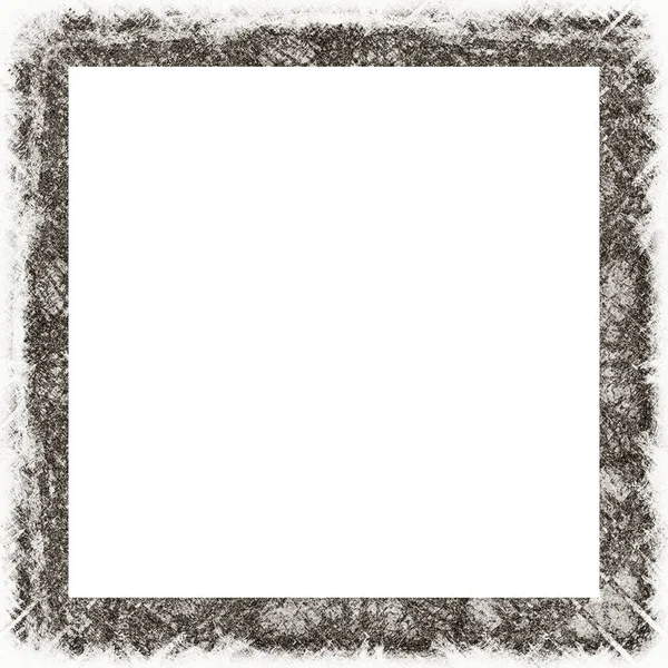 Grunge Frame Scratch Watercolor Effects Black White Texture Copy Space — Stock Photo, Image