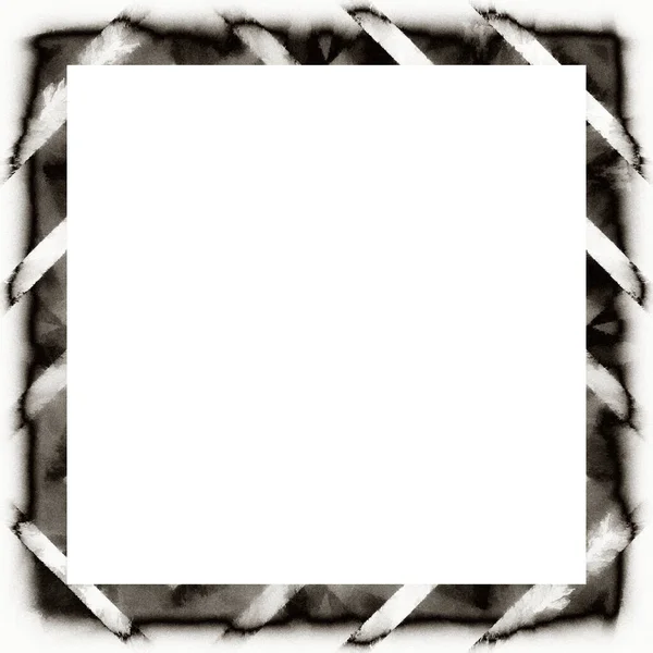 Chaotisch Grunge Watercolor Texture Black White Wall Frame Leere Fläche — Stockfoto