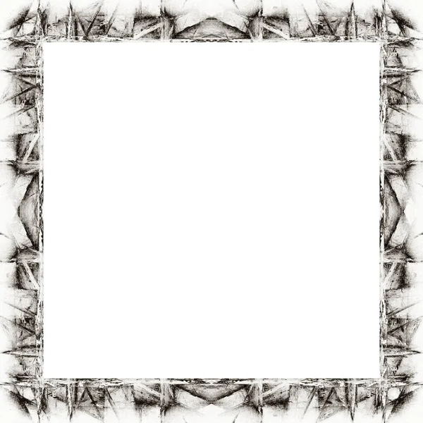 Grunge Frame Black White Texture Copy Space Middle Image Advertisement — Stock Photo, Image