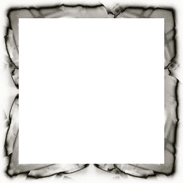 Grunge Gratta Vinci Texture Acquerello Cornice Della Parete Bianco Nero — Foto Stock