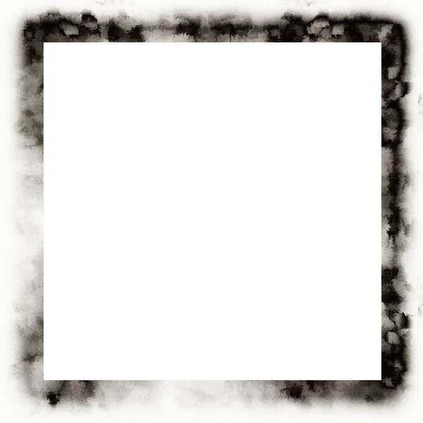 Grunge Goutte Goutte Texture Aquarelle Cadre Mural Noir Blanc Avec — Photo