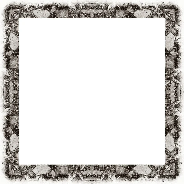 Grunge Frame Black White Texture Copy Space Middle Image Advertisement — Stock Photo, Image