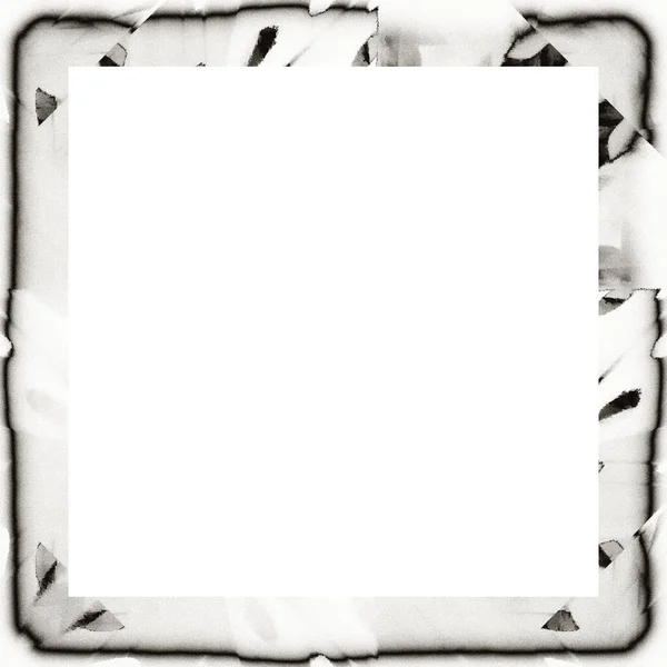 Messy Grunge Watercolor Texture Black White Wall Frame Empty Space — Stock Photo, Image