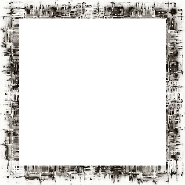 Grunge Çerçeveyi Suluboya Desenli Siyah Beyaz Çizmiş Resim Veya Reklam — Stok fotoğraf