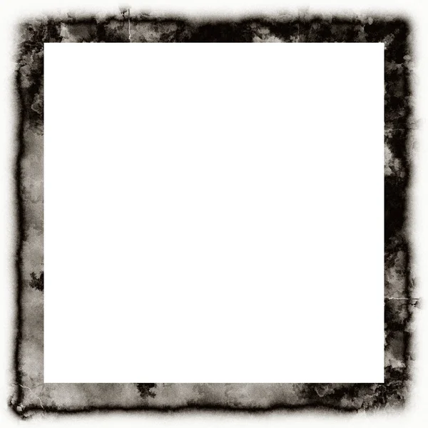 Grunge Gratta Vinci Texture Acquerello Cornice Della Parete Bianco Nero — Foto Stock