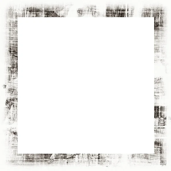 Grunge Scratched Watercolor Texture Black White Wall Frame Copy Space — Stock Photo, Image