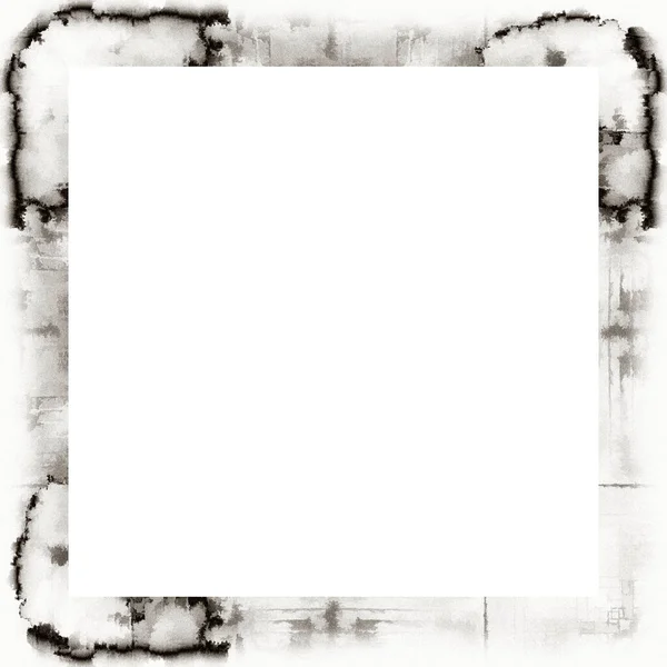 Cadre Grunge Texture Noire Blanche Espace Copie Milieu Pour Image — Photo