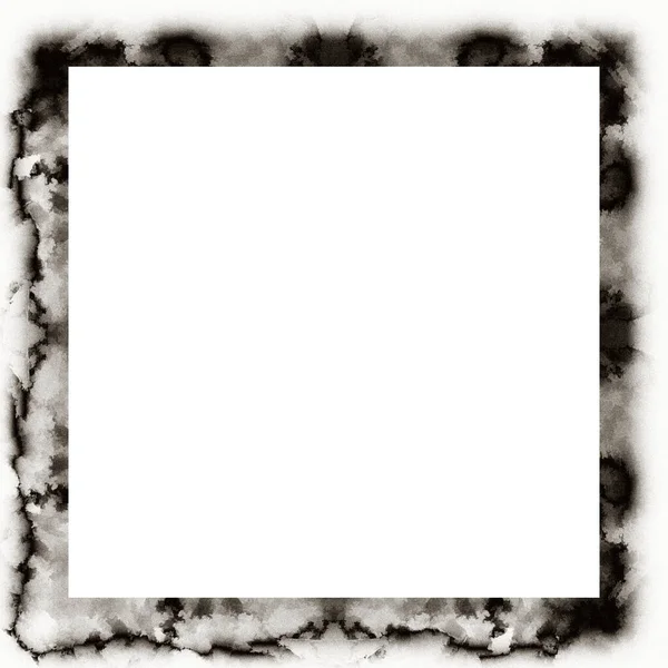 Grunge Rayado Textura Acuarela Marco Pared Blanco Negro Copie Espacio —  Fotos de Stock