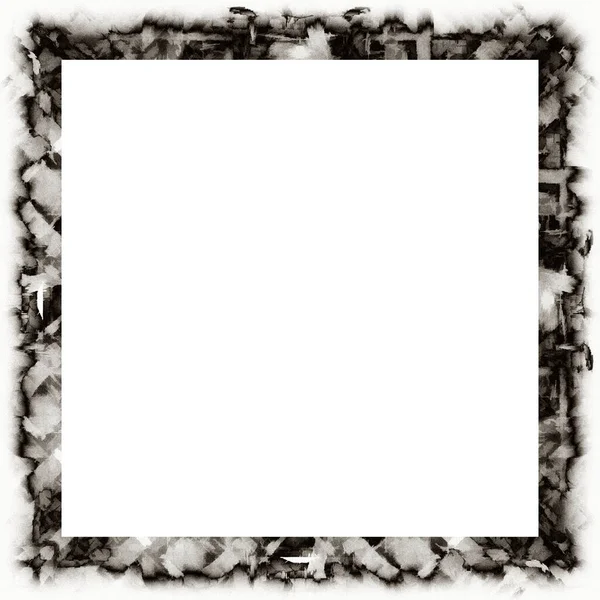 Messy Grunge Στάζει Υδατογραφία Υφή Μαύρο Και Άσπρο Πλαίσιο Τοίχου — Φωτογραφία Αρχείου