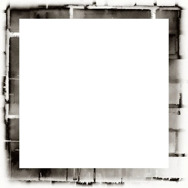 Cadre Grunge Texture Noire Blanche Espace Copie Milieu Pour Image — Photo