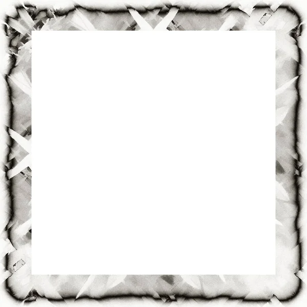 Messy Grunge Dripping Watercolor Texture Black White Wall Frame Empty — Stock Photo, Image