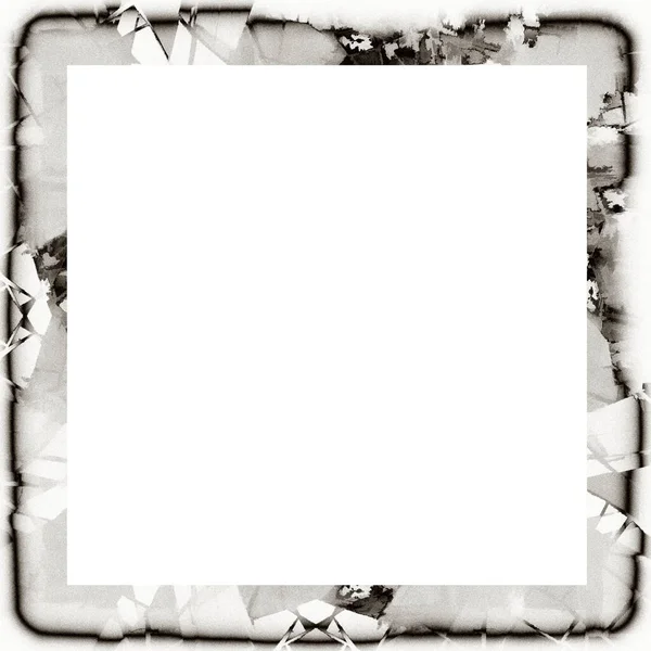 Grunge Dripping Watercolor Texture Black White Wall Frame Empty Space — Stock Photo, Image