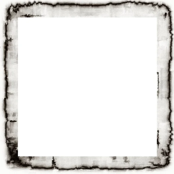 Old Grunge Watercolor Texture Black White Wall Frame Empty Space — Stock Photo, Image