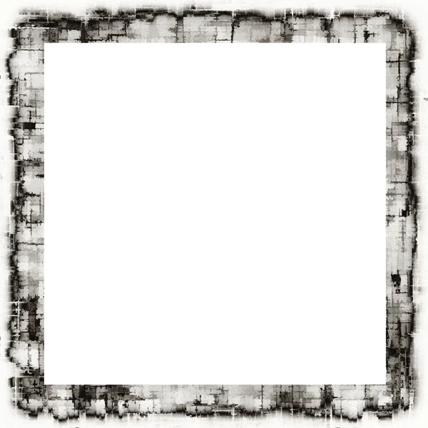 Ancienne Texture Aquarelle Grunge Cadre Mural Noir Blanc Avec Espace — Photo